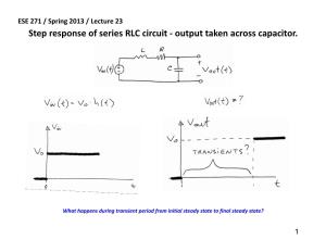 Step Response of Series RLC Circuit ‐ Output Taken Across Capacitor