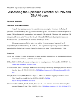 Assessing the Epidemic Potential of RNA and DNA Viruses