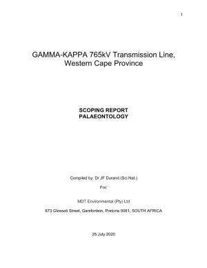GAMMA-KAPPA 765Kv Transmission Line, Western Cape Province