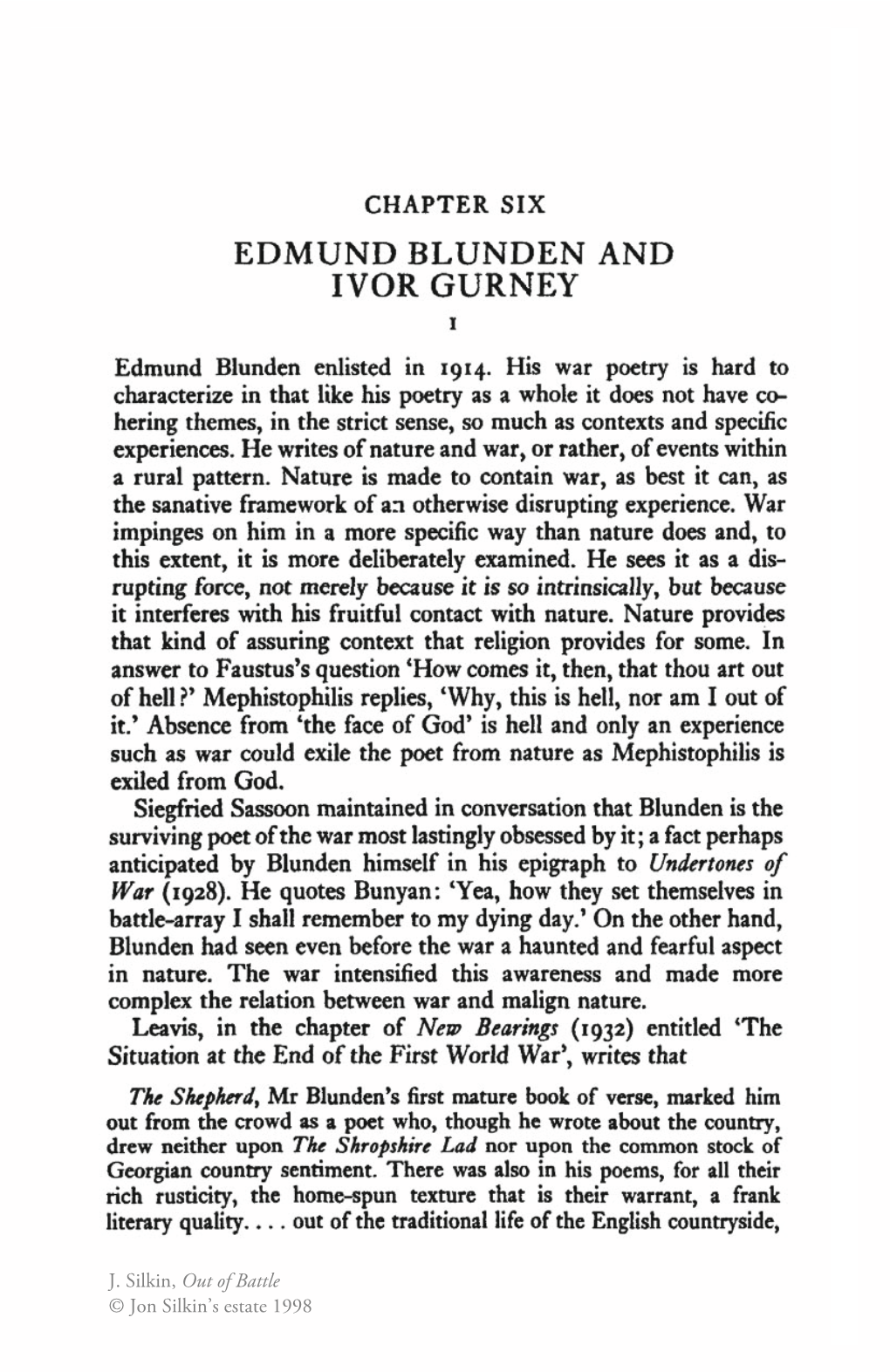 EDMUND BLUNDEN and IVOR GURNEY J Edmund Blunden Enli.Sted in 1914