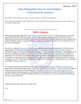 New Hampshire Soccer Association – Professional Development