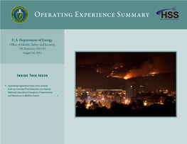 Operating Experience Summary, 2012-03