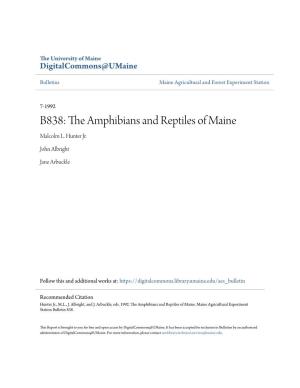 B838: the Amphibians and Reptiles of Maine Malcolm L