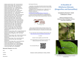 A Checklist of Oklahoma Odonata