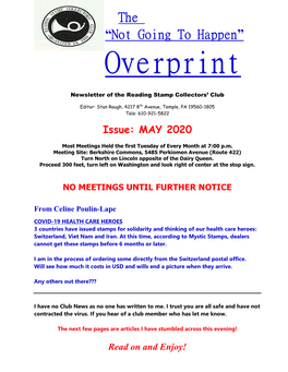 The Overprint of the Reading Stamp Collectors' Club, 2020-05