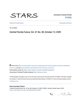 Central Florida Future, Vol. 41 No. 80, October 12, 2009