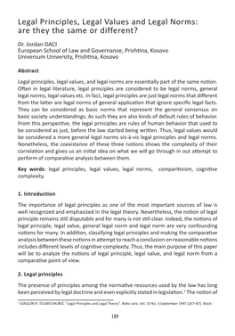 Legal Principles, Legal Values and Legal Norms: Are They the Same Or Different?