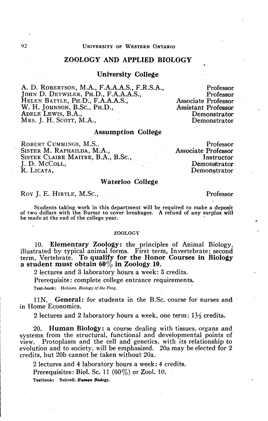 Zoology and Applied Biology