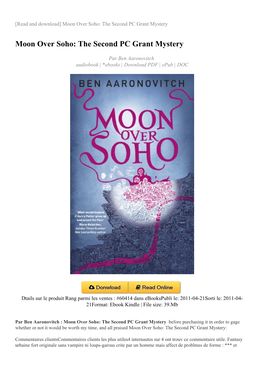 Moon Over Soho: the Second PC Grant Mystery