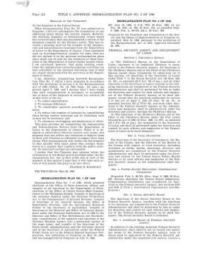 Page 113 TITLE 5, APPENDIX—REORGANIZATION PLAN NO. 2 of 1946