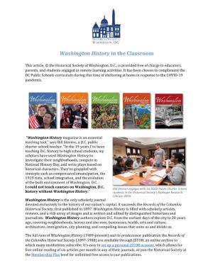 Washington History in the Classroom