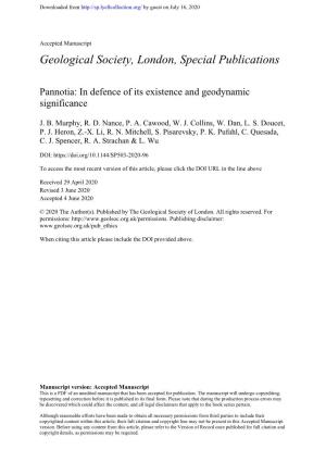 Pannotia: in Defence of Its Existence and Geodynamic Significance