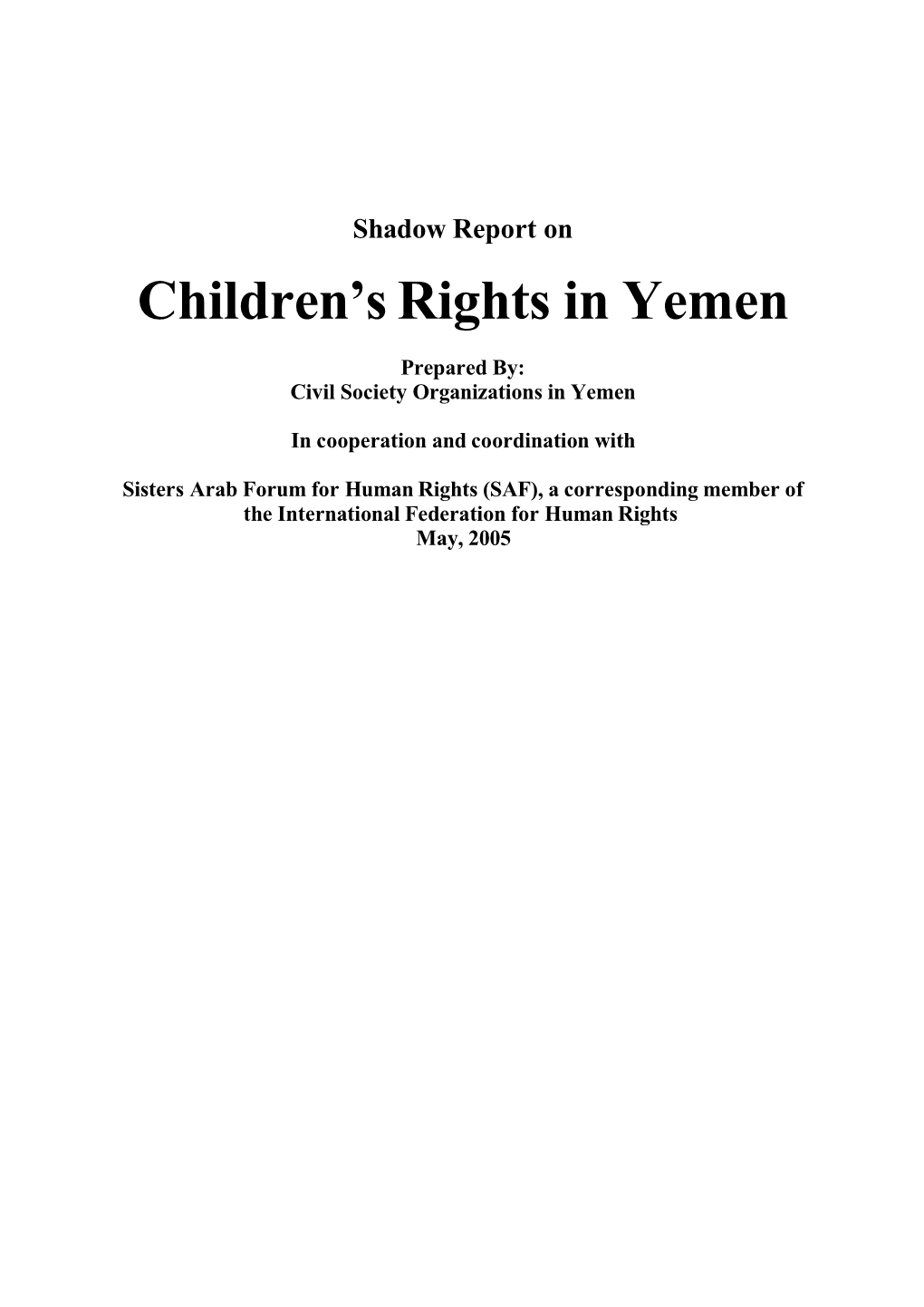 Children's Rights in Yemen