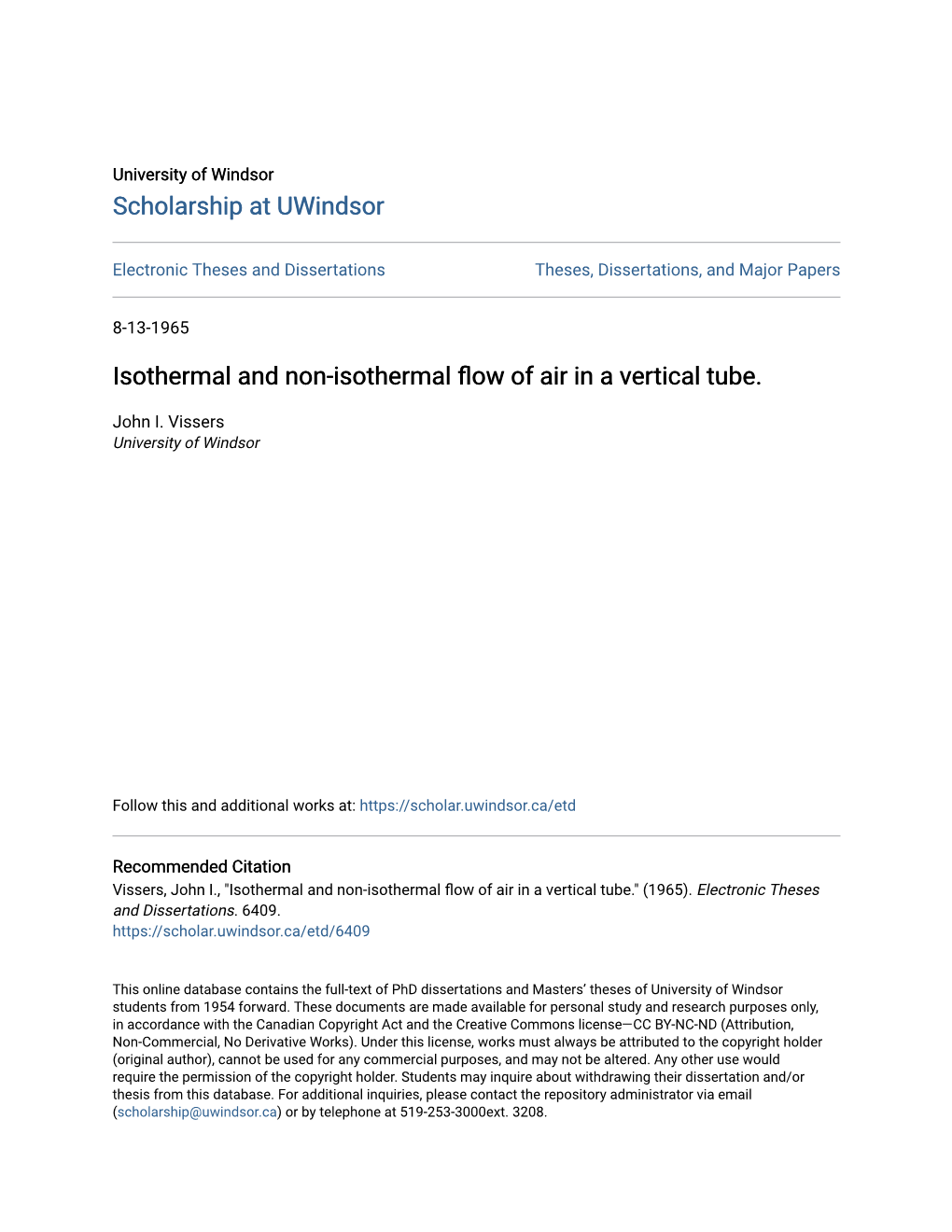 Isothermal and Non-Isothermal Flow of Air in a Vertical Tube.