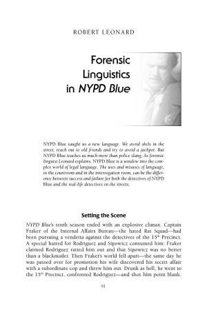 Forensic Linguistics in NYPD Blue