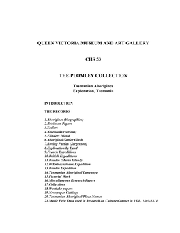 CHS53-Plomley-Collection.Pdf(PDF, 313KB)