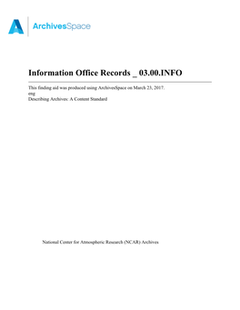 Information Office Records 03.00.INFO