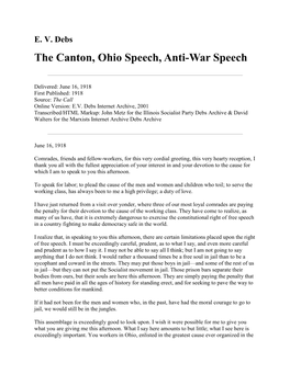 Anti-War Speech