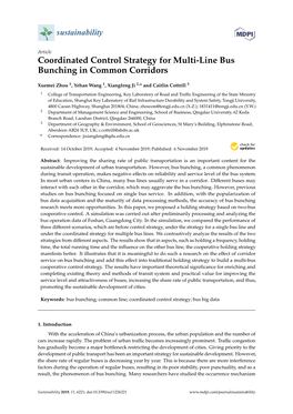 Coordinated Control Strategy for Multi-Line Bus Bunching in Common Corridors