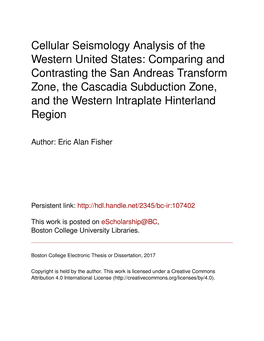 Cellular Seismology Analysis of the Western United States: Comparing