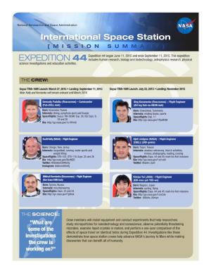 International Space Station [MISSION SUMMARY]