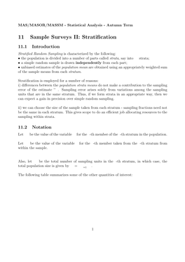 11 Sample Surveys II: Stratification