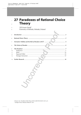 27 Paradoxes of Rational Choice Theory