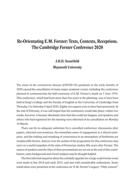 Re-Orientating EM Forster