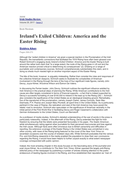 Ireland's Exiled Children: America and the Easter Rising
