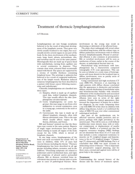 Treatment of Thoracic Lymphangiomatosis