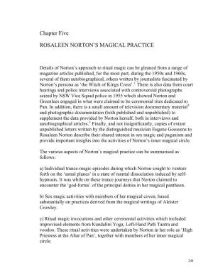 Chapter Five ROSALEEN NORTON's MAGICAL PRACTICE