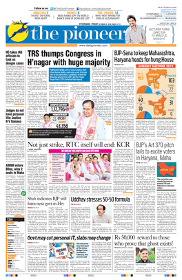 TRS Thumps Congress in H'nagar with Huge Majority