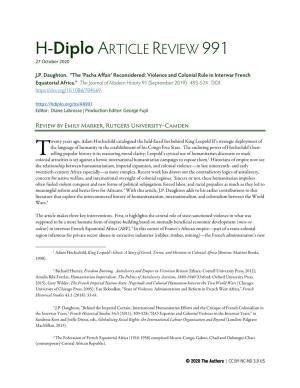 H-Diplo ARTICLE REVIEW 991 27 October 2020