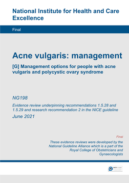 Management Options for People with Acne Vulgaris and Polycystic Ovary Syndrome