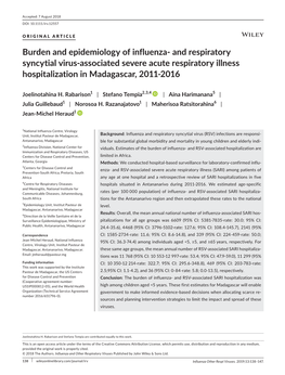 Burden and Epidemiology of Influenza- and Respiratory Syncytial Virus