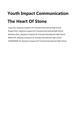 Youth Impact Communication the Heart of Stone