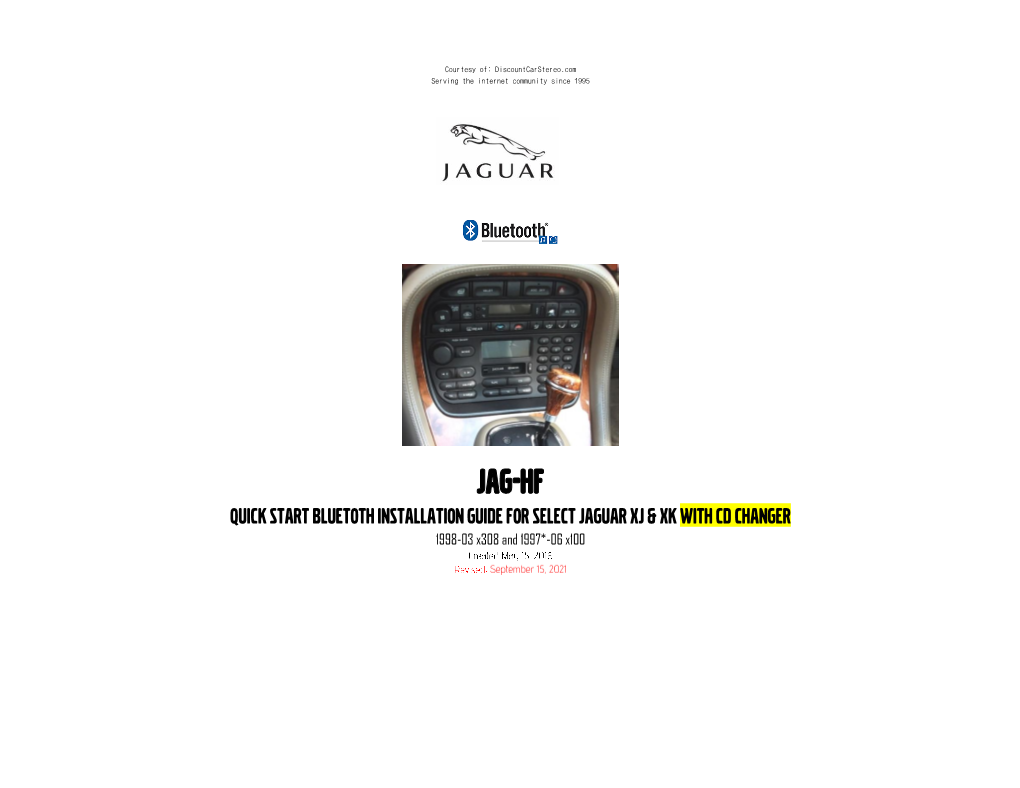 JAG-HF Bluetooth Hands-Free Kit for Jaguar X100 and X308 with CD