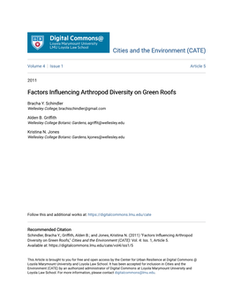 Factors Influencing Arthropod Diversity on Green Roofs