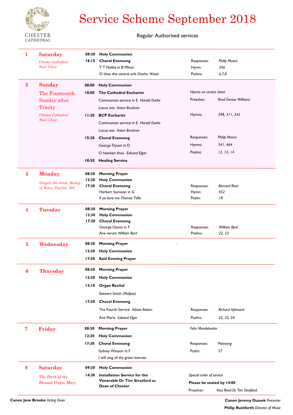 Service Scheme September 2018