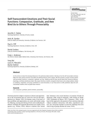 Self-Transcendent Emotions and Their Social Functions: Compassion