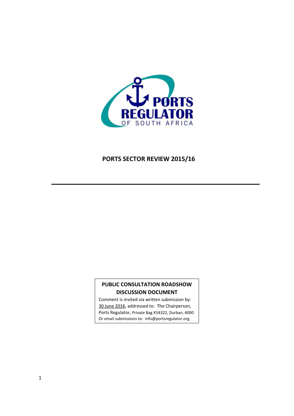 Port Sector Review 2015