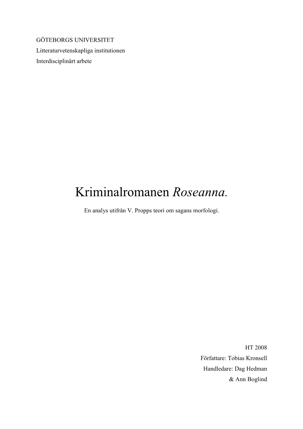 Kriminalromanen Roseanna