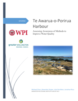 Te Awarua-O-Porirua Harbour Assessing Awareness of Methods to Improve Water Quality