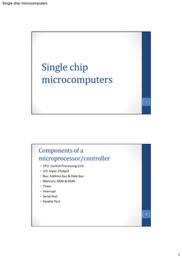 Single Chip Microcomputers