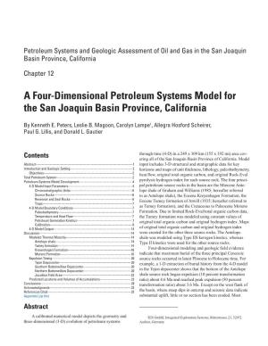 A Four-Dimensional Petroleum Systems Model for the San Joaquin Basin Province, California