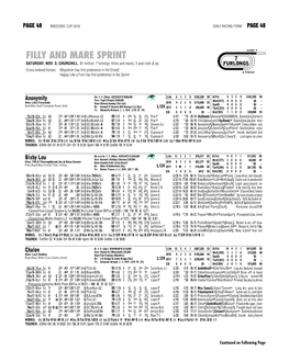 Filly and Mare Sprint 7 Saturday, Nov