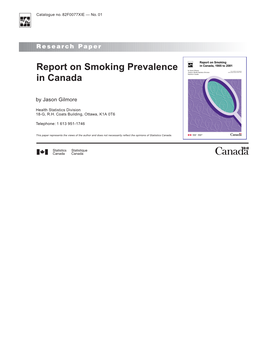 Report on Smoking Prevalence in Canada by Jason Gilmore