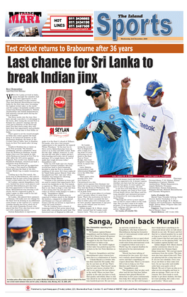 Last Chance for Sri Lanka to Break Indian Jinx
