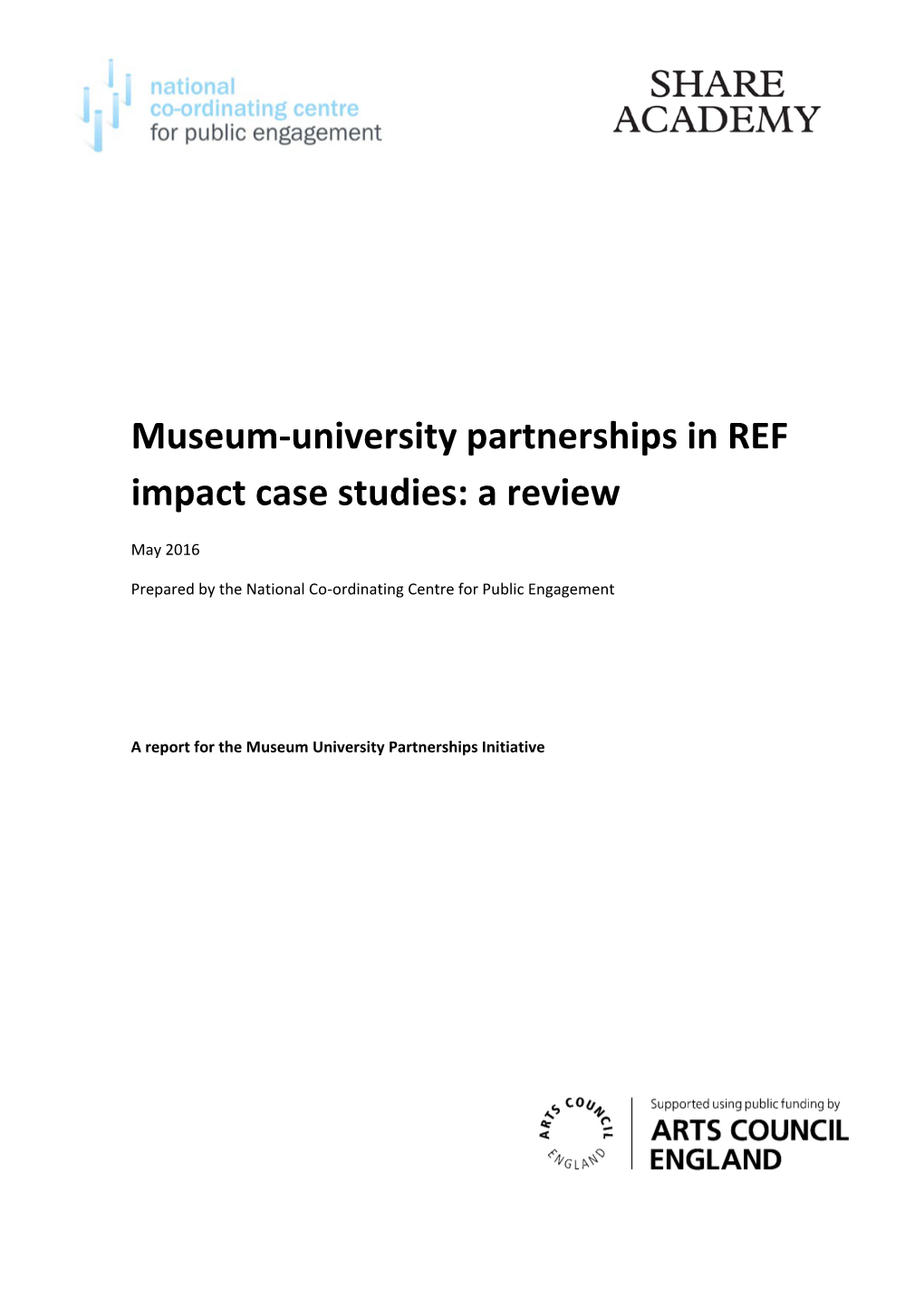 Museum-University Partnerships in REF Impact Case Studies: a Review