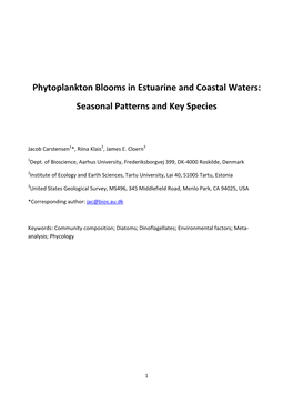 Phytoplankton Blooms in Estuarine and Coastal Waters: Seasonal Patterns and Key Species